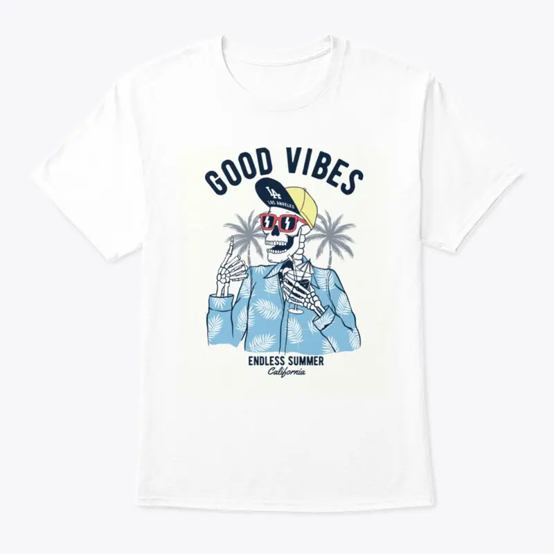 Men T Shirt Skeleton - Good Vibes