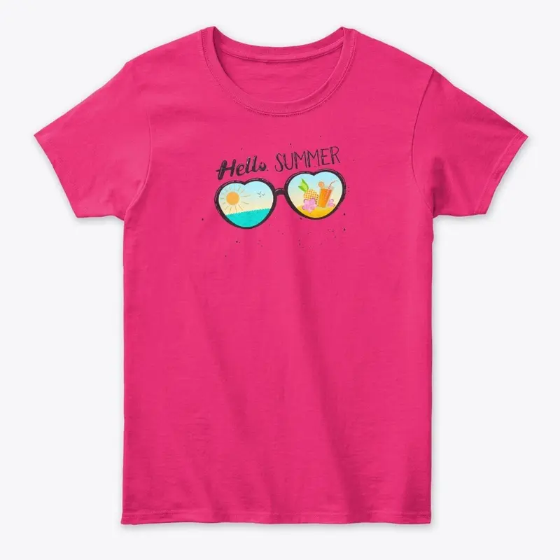 Women Words T Shirt - Hello Summer