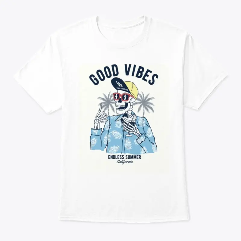 Men T Shirt Skeleton - Good Vibes